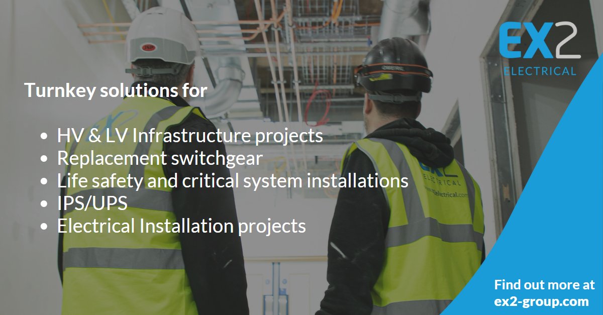 EX2 Group (@ex2_group) on Twitter photo We specialise in new infrastructure, replacement switchgear, life-safety and critical systems. We have experienced engineers to deliver the most challenging projects.
You can find out more by visiting our website at ex2-group.com or contact us at contact@ex2-group.com We specialise in new infrastructure, replacement switchgear, life-safety and critical systems. We have experienced engineers to deliver the most challenging projects.
You can find out more by visiting our website at ex2-group.com or contact us at contact@ex2-group.com