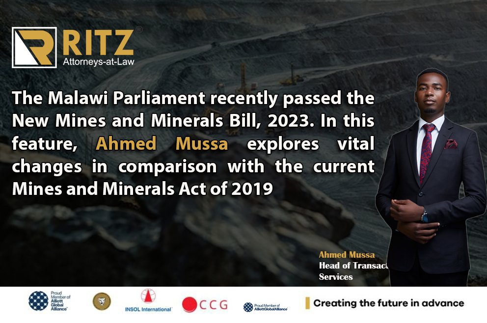 AttorneysRitz's tweet photo. On Thursday, April 13, 2023, Parliament passed the Mines and Minerals Bill, 2023 [the Bill] that repeals the Mines and Minerals Act, of 2019 [the Act]. The Bill has significantly changed the landscape of the mining sector. 
Read the Full article at https://t.co/kNGxdLUd9N https://t.co/DINqjLhVcB