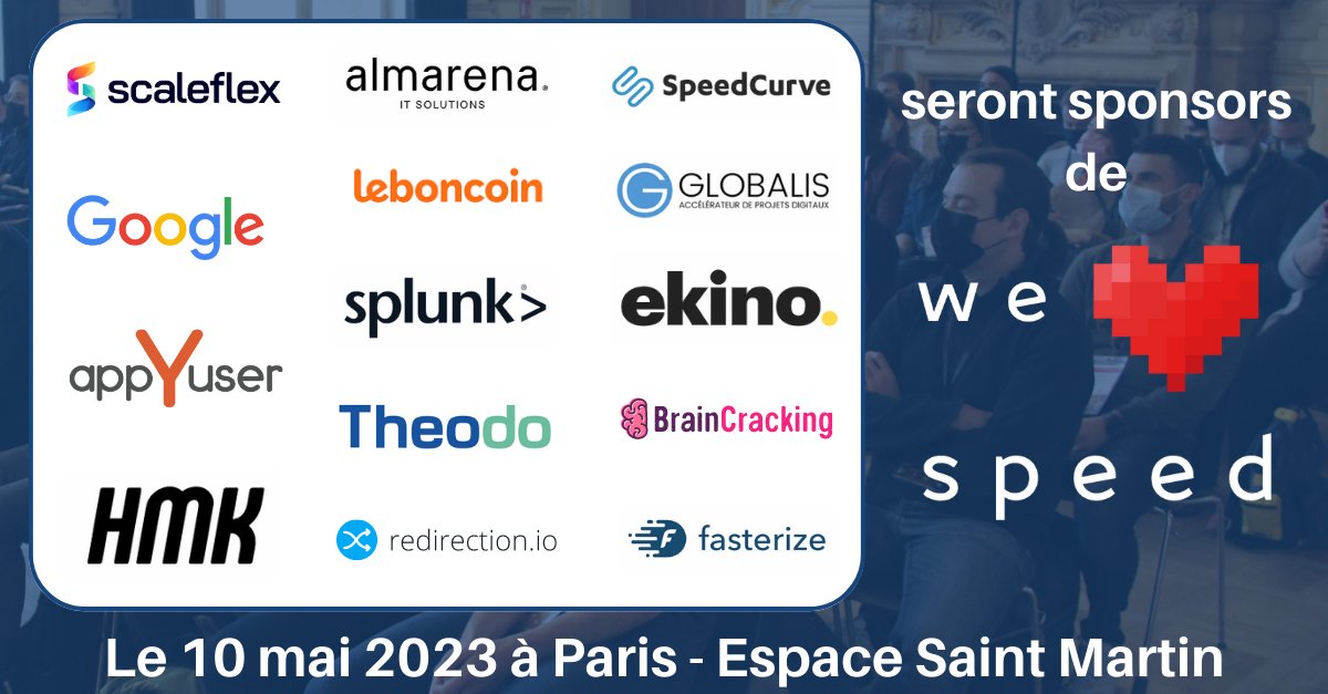 _welovespeed's tweet photo. Vous êtes développeurs, passionnés ou experts en performance web, Chief Digital Officer, e-commerce, marketing ou encore SEO ?

Alors ne manquez pas la 5ème édition de WeLoveSpeed!
🗓️10 mai 2023
📍Paris, Espace Saint Martin

Inscrivez-vous ici 👉 https://t.co/KDjisMcIyp https://t.co/qAwJ4f8wz3