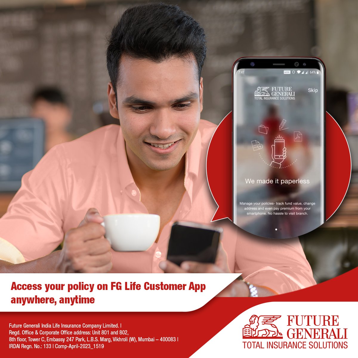 GCLifeCo's tweet photo. Say goodbye to the hassle of managing your life insurance policy documents! Check your policy details and update them whenever required, all at your fingertips!
#Insurance #FutureGeneraliIndiaLifeInsurance #InsurancePolicy #FinancialSecurity #Investment #FGLifeCustomerApp https://t.co/kb6mT4kA5z