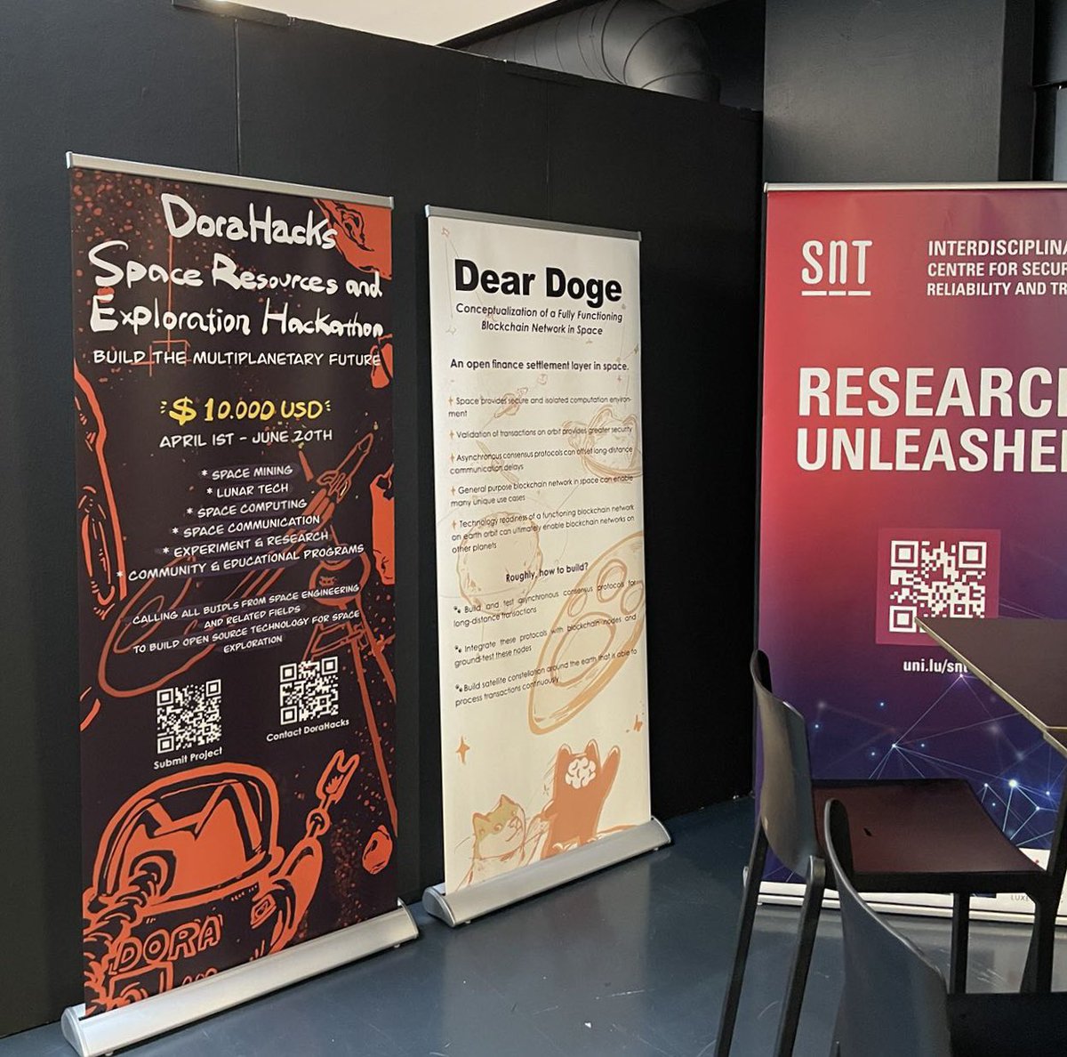 DoraHacks's tweet photo. So proud to be part of it😸Enjoy #SpaceResourcesWeek with DoraHacks at Luxembourg! https://t.co/7em8jAt4QB