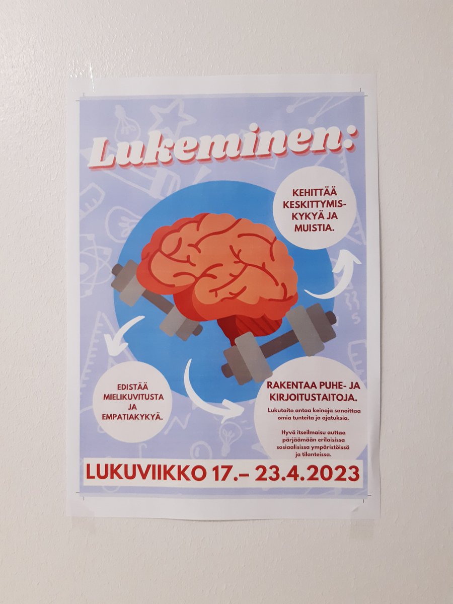 mareenpapeen's tweet photo. Jee! @Turun_Norssi|ssa tällä viikolla joka paikassa muistutuksia siitä, että (ja miksi) lukeminen kannattaa. 📚 #lukuviikko https://t.co/RkpGB8fD7l