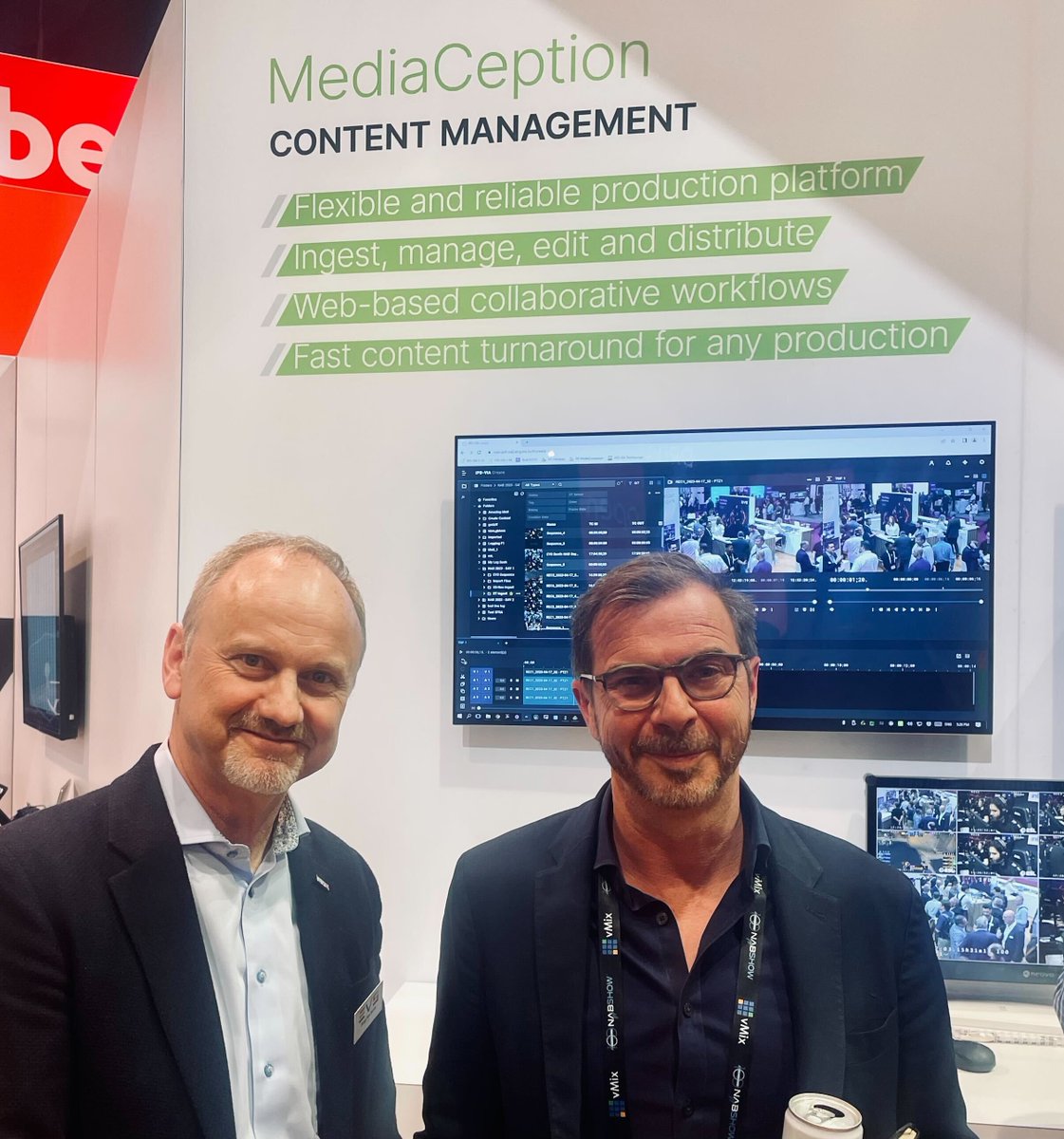 blackbirdcloud's tweet photo. Blackbird's Ian McDonough met up with Serge Van Herck, CEO of @EVSEquipment at #NAB2023.
EVS has been busy showcasing their fantastic new web-based editing application, IPD-VIA Create - developed using Blackbird's core video technology.
#cloudediting #BIRD #BBRDF https://t.co/jYT5odykR5