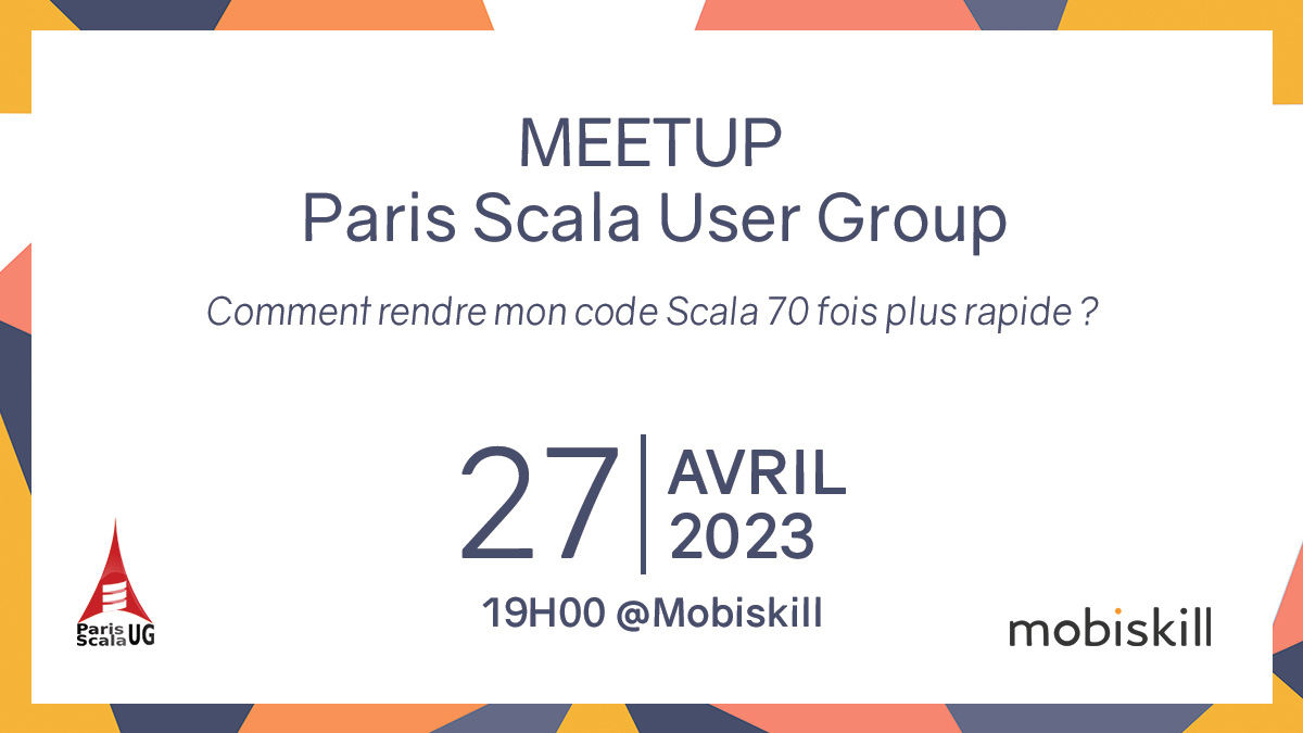 ALERTE #MEETUP !
Rdv le 27 avril pour le prochain PSUG !
Au programme avec Yann Moisan : Comment rendre mon code #Scala 70 fois plus rapide ?
meetup.com/paris-scala-us…