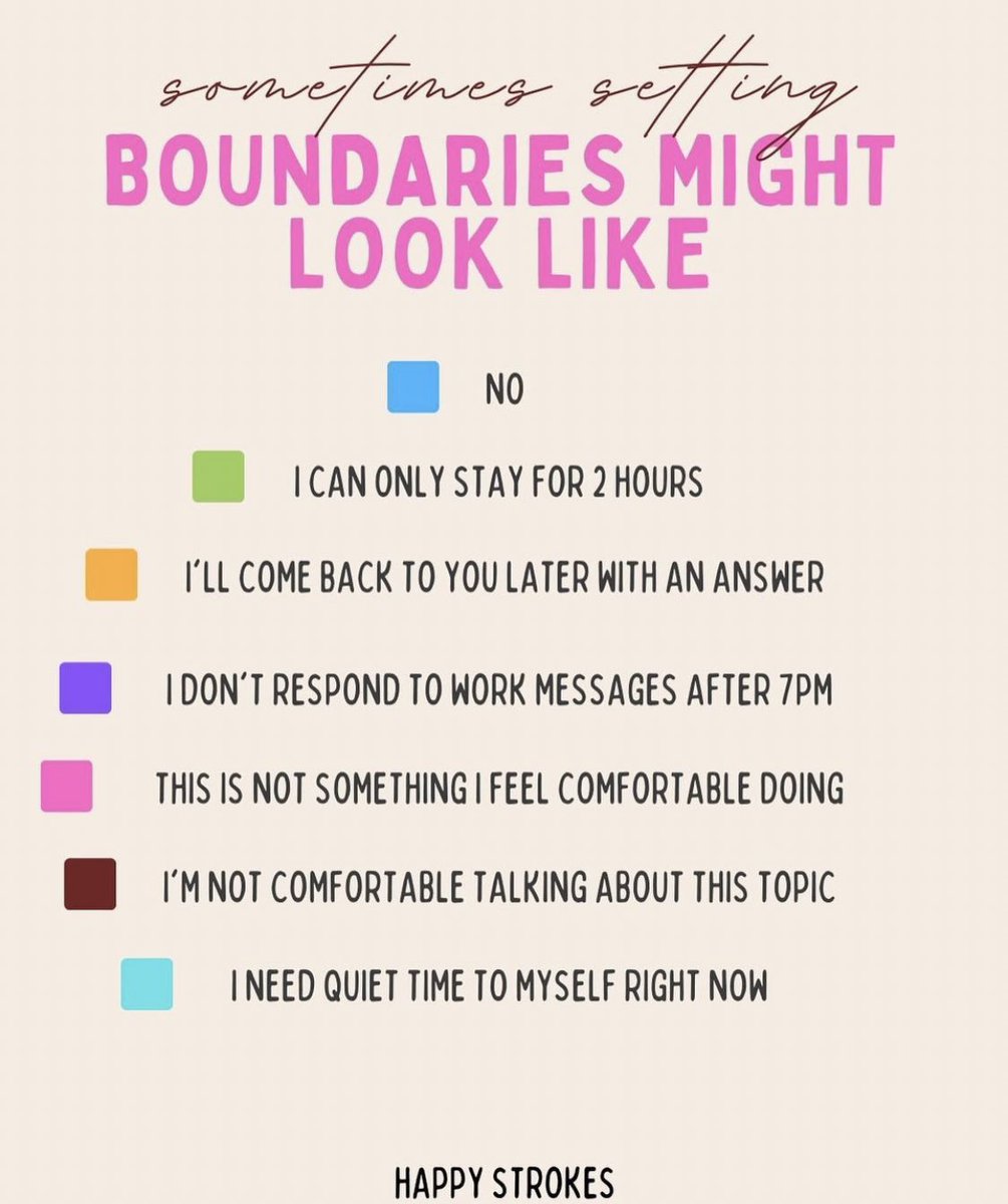 poppygibsonuk's tweet photo. Useful boundaries and phrases 🌟
#mindful #mindset #wellbeing https://t.co/yN9xWDFg5U