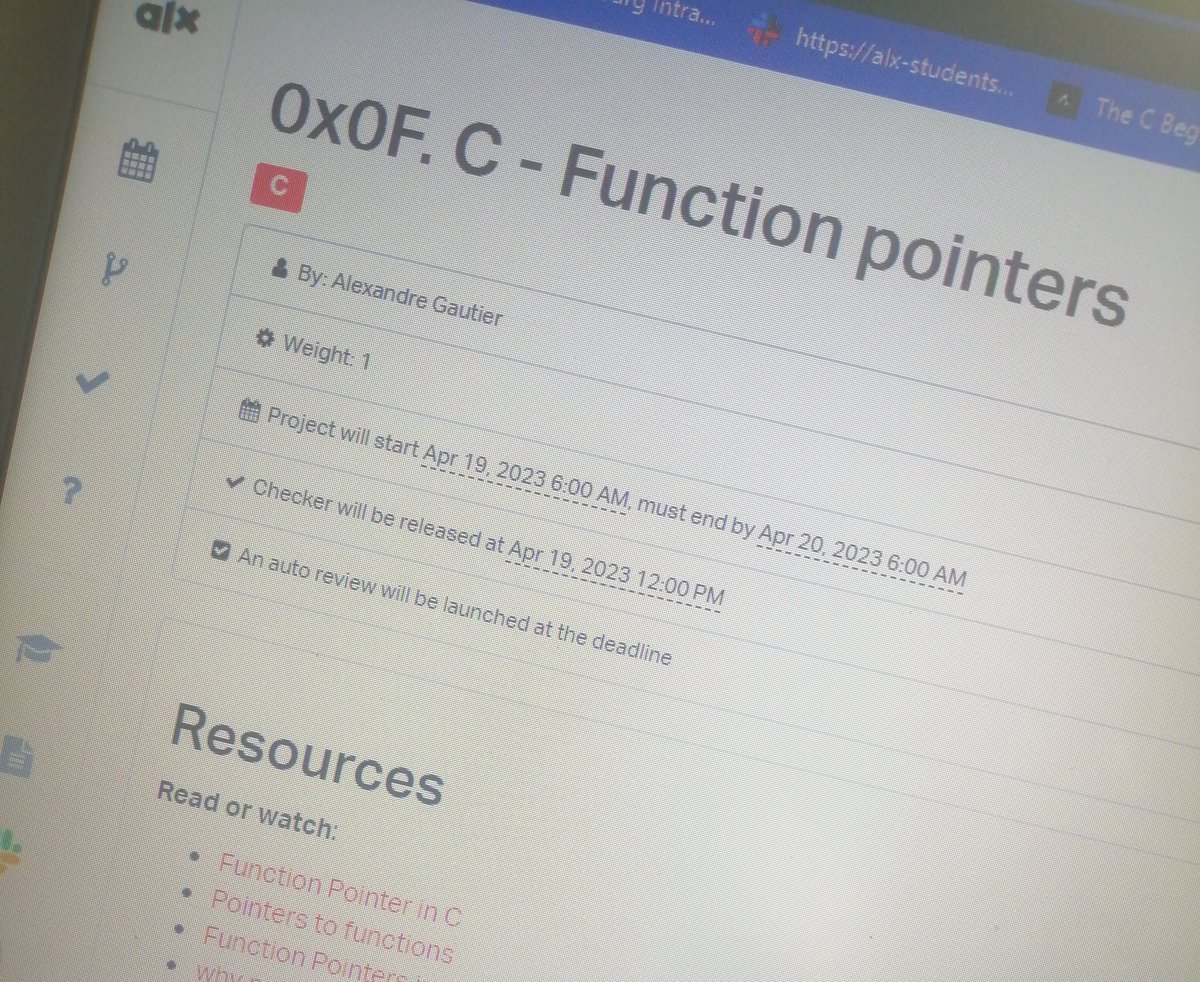 0xYongs's tweet image. Finally getting started on my Function Pointers project,

Planned to start early but #loadshedding stopped me

Now that electricity is back I can finally learn something awesome

Time to challenge myself on Pointers again, how exciting :) 

#cisfun #facesofALXSE