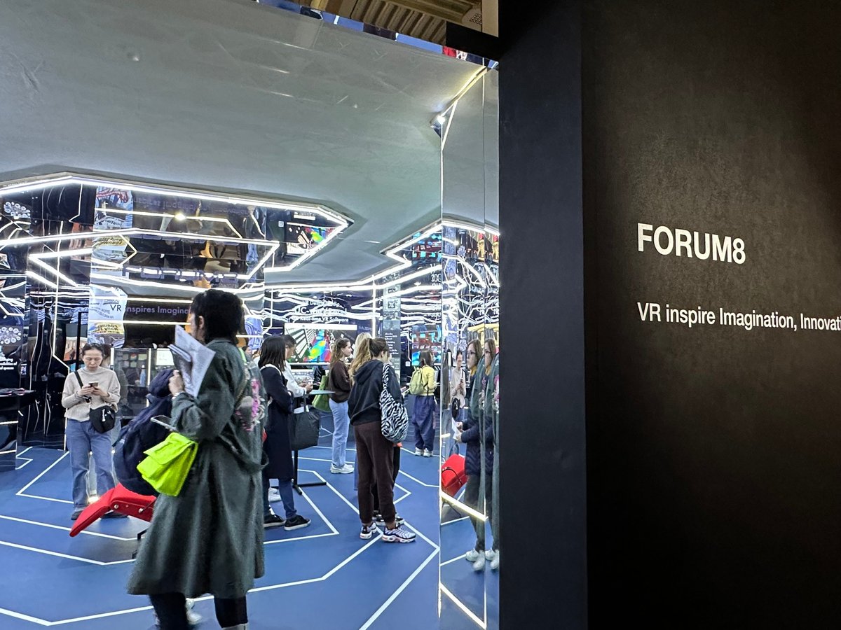 FORUM8_World's tweet photo. Collaboration between Prof. Hiroshi Ishii at MIT Media Lab., Tecno's furniture, and #FORUM8, being showcased at Salone del Mobile.Milano 2023! Our booth has been filled with excitement, with our unique #VR technologies that offer #Metaverse experiences!
#SUPERDESIGNSHOW #F8VPS https://t.co/gTDri5QJhI