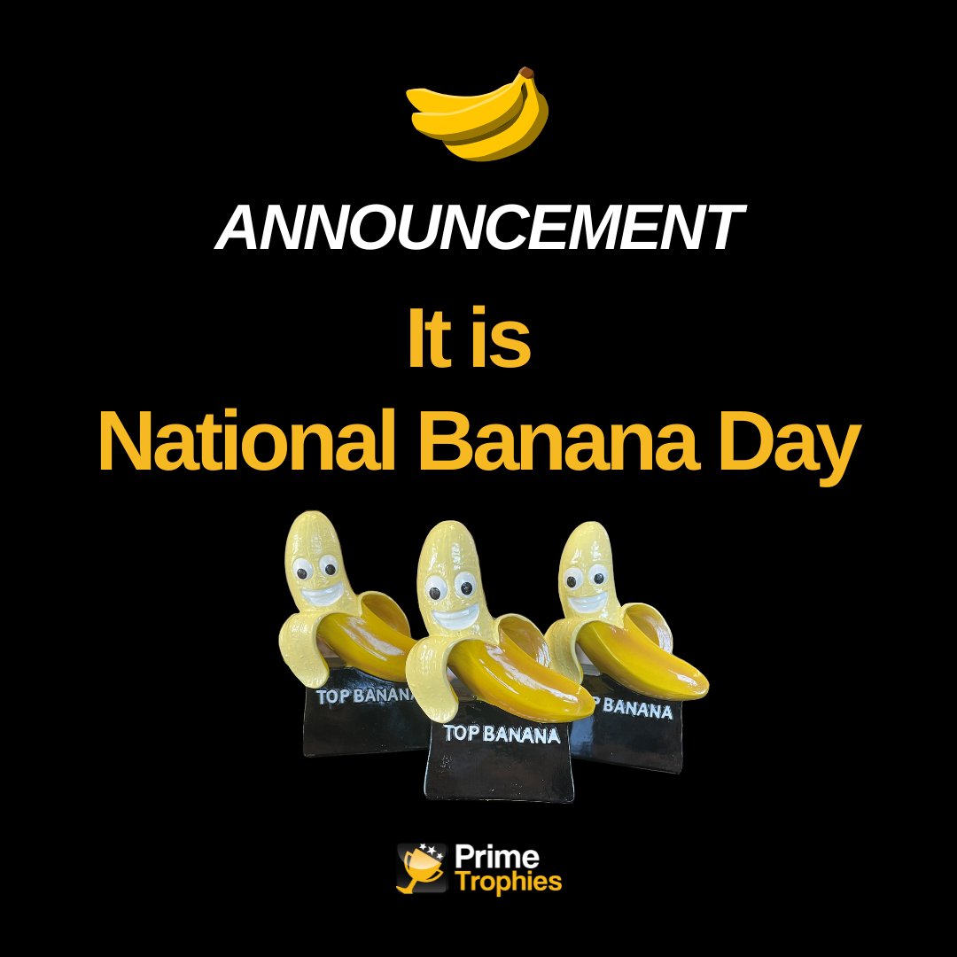 PrimeTrophies's tweet photo. Let's appreciate the many many benefits of bananas 🍌

#bananaday #nationalbananaday #bananatrophies #topbanana #healthyfruits #bananas #trophiesforeverything #bestawards #awards #trophiesandmedals #perthlocal #localtrophies #smallbusiness #supportsmallbusinesses https://t.co/c78FA5K2lC