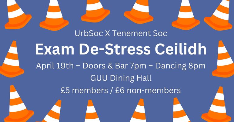 GUTenements's tweet image. Put down your books and join us for an evening of dancing at our Exam De-Stress Ceilidh, tonight @GUUnion!