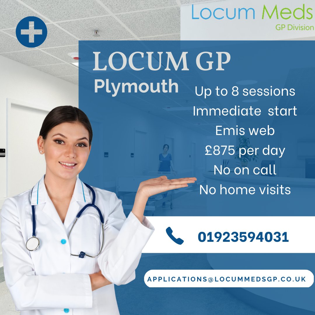 LocumMedsGP_UK's tweet photo. Get in contact for more info! 

#locummeds #NHS #locum #locumgp #GP #Generalpractitioner #Generalpractice #healthcare #uknhs #nhsuk #ukdoctors #doctor #rcgp https://t.co/iOe9XUxQSS