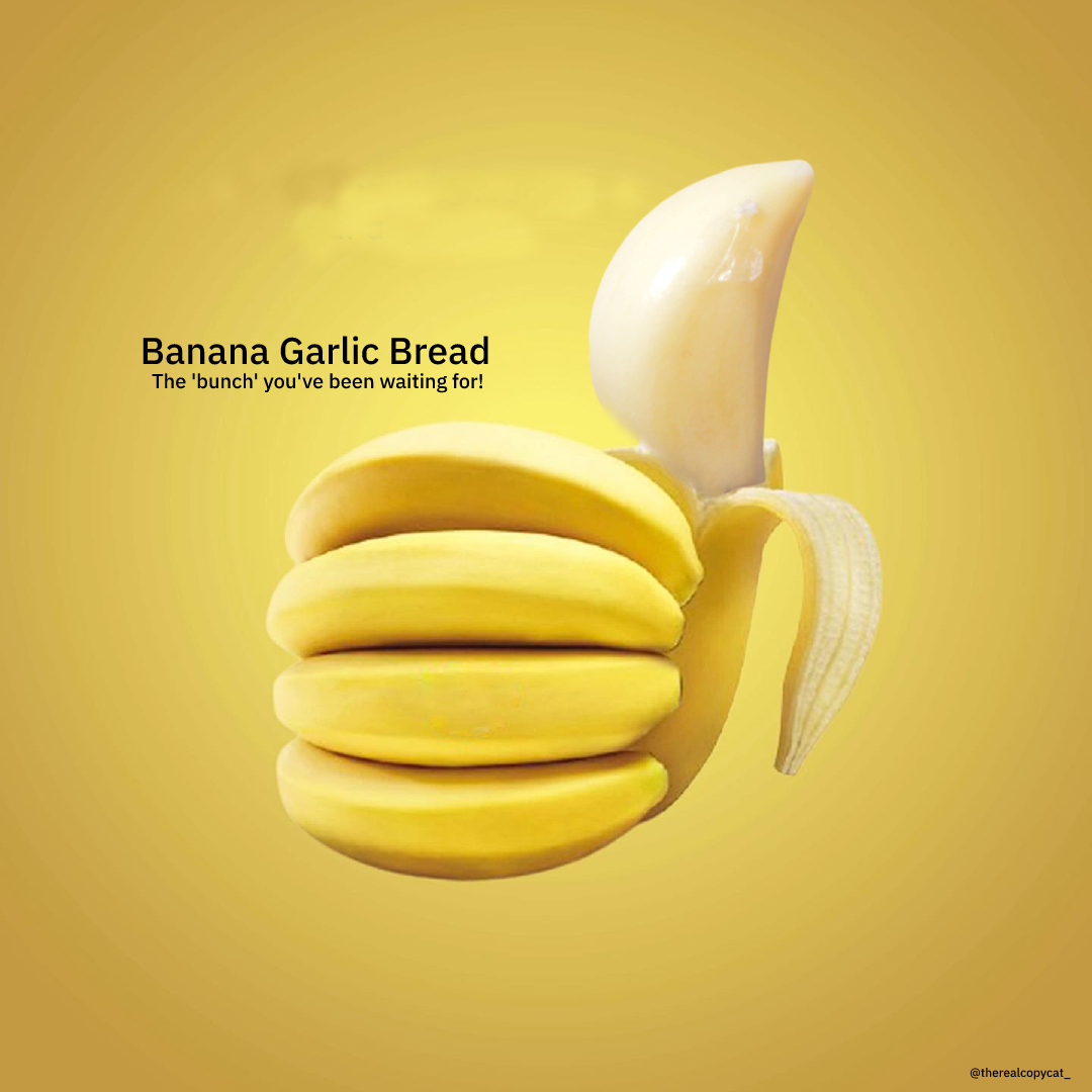 The brunch and bunch you've been waiting for.
One Minute Brief of the Day: Create posters to advertise our brand-new invention…Banana Garlic Bread. To celebrate #NationalGarlicDay & #NationalBananaDay @OneMinuteBriefs