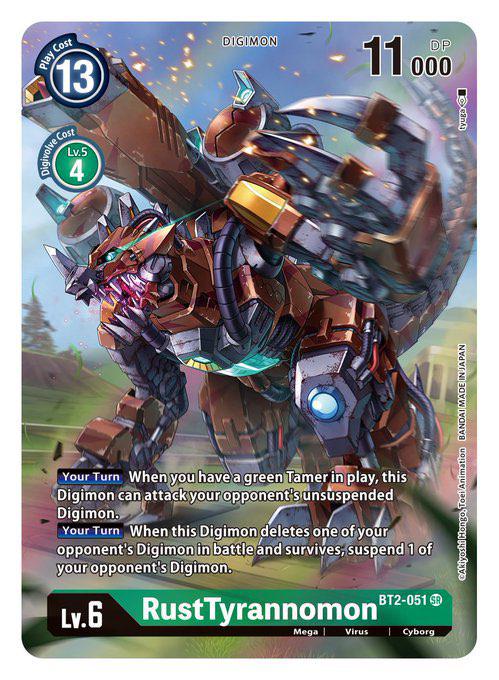 WCComicShop's tweet photo. Esta semana os hablaremos de RustTyrannomon, un Digimon cuya primera aparición fue en Digimon Re:Digitize, el juego en el que se centra BT11

Creado por el artista As'Maria, cuando se le encargó el diseño no se le especificó si debía ser o no portador del Anticuerpo X
#digimontcg https://t.co/PlrompLBAJ
