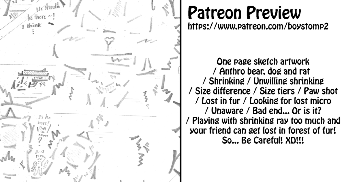 Baruto_kun2553's tweet photo. This bear shrunk his rat friend too small and now he lost so the bear shrunk this cat to help, not too small this time or he'll get lost too, creating fun size tiers here! LOL! π»π±π
Full pic here! ππ
https://t.co/ALhJn1gvOL
#SizeTwitter #FurryArt #ShrinkingArt #MicroArt https://t.co/nFf9zLYH8z