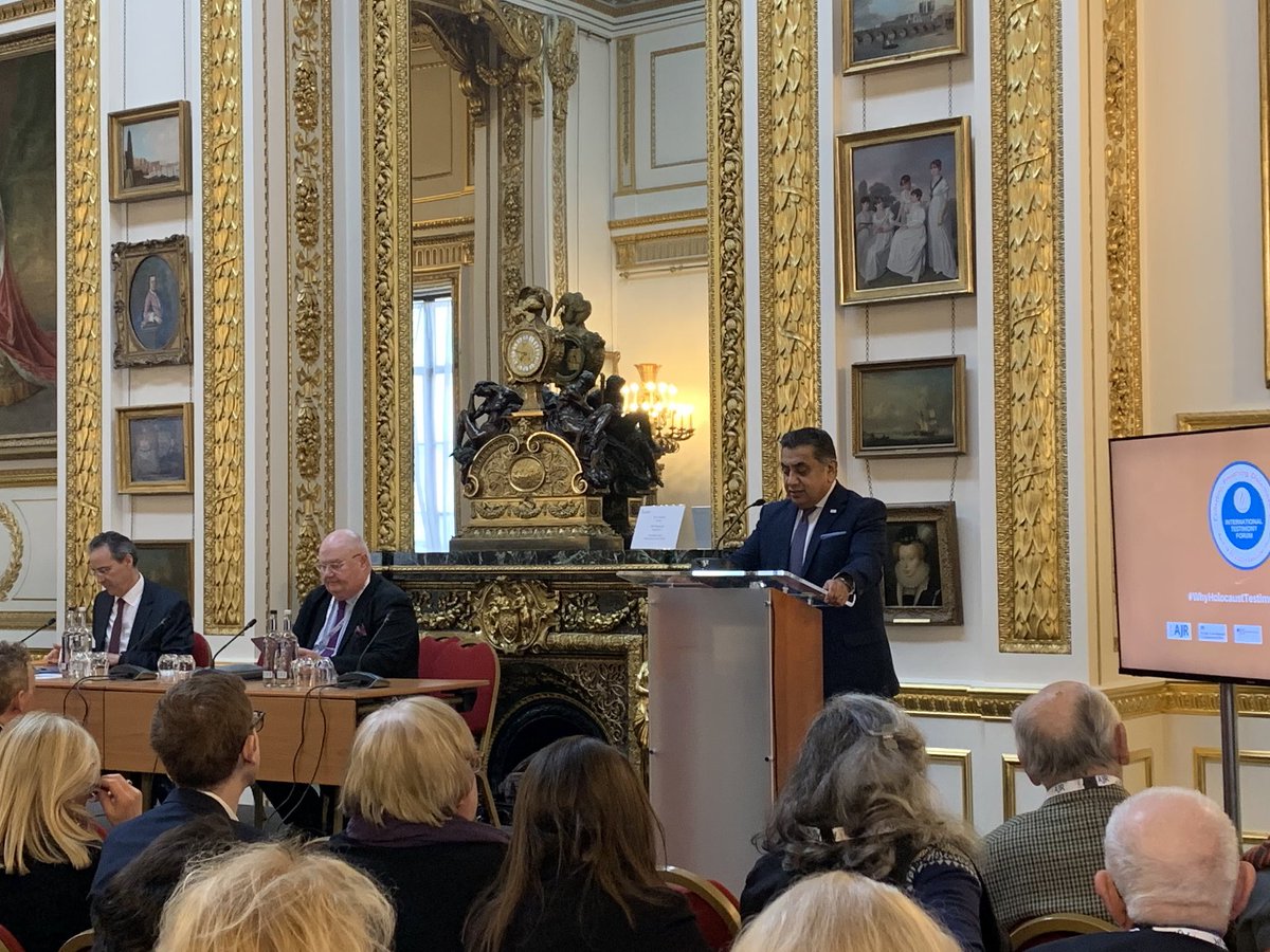 Let’s get this @TheAJR_ conference started! Lord Ahmad, Lord Pickles and German Ambassador, Miguel Berger on the opening panel #WhyHolocaustTestimonyMatters