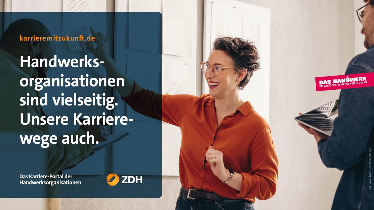ZDH_news's tweet photo. #TeamHandwerk sucht Verstärkung: Das Karriereportal der Handwerksorganisation bündelt die vielfältigen Berufsfelder in Kammern, Verbänden und ZDH, in denen Sie Ihre Karriere mit Sinn und Zukunft starten können: https://t.co/fRx1PvQMvh https://t.co/VCppMj7bx7