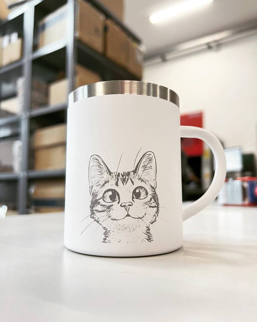 LaserTattoo's tweet photo. Good morning ☀️ 

#cats_of_instagram #engraving #laser #lasergravur #cats #edelstahlbecher #kaffee https://t.co/BKordNl8OG