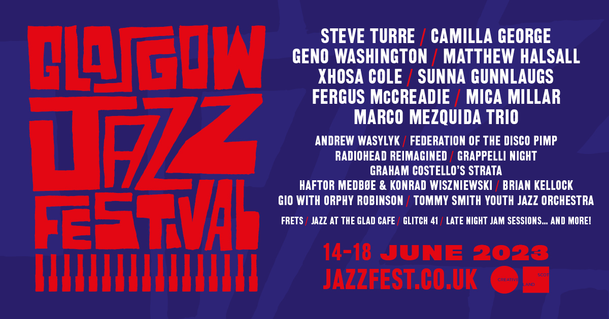 #GlasgowJazzFestival returns for the 37th edition from Wednesday 14th - Sunday 18th June!

@stlukesglasgow @OranMorGlasgow @drygate @MackQueensCross @thegladcafe & more.

🎷 30+ shows over 5 days.
🎫 Tickets on sale at noon today.
🎶 Full line up now at jazzfest.co.uk