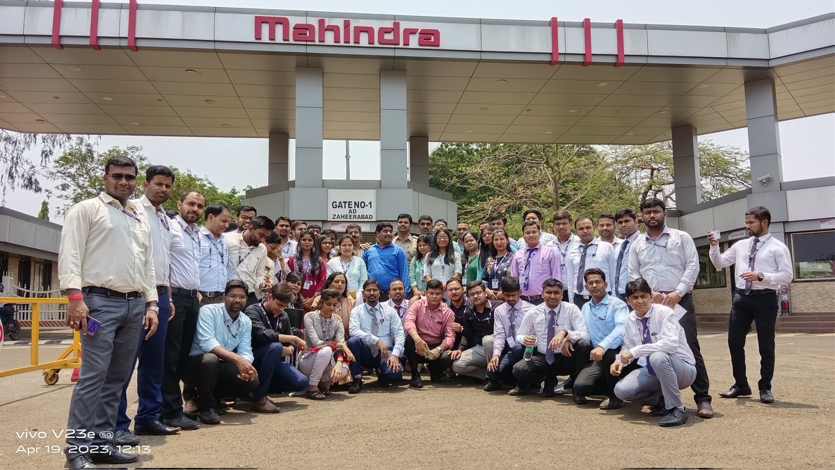 Thanking you sir @anandmahindra 
@MCRHRDIT 
@BipardGaya 
For conducting visit of assembly line of Mahindra & Mahindra ltd Automotive Division and Mahindra Tractor Plant Zaheerabad(Hyderabad) to the newly appointed MVIs of Bihar.