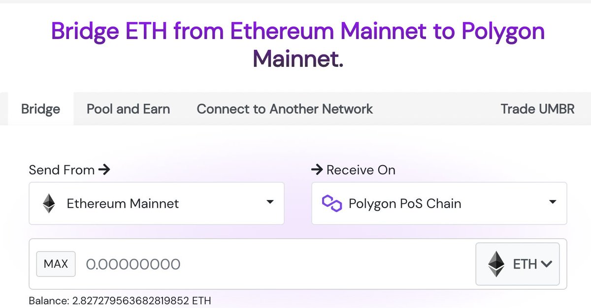 Syclops421's tweet photo. I just used Umbria Network bridge (#UMBR) @NetworkUmbria to bridge some #Eth to #polygon then bought some @DecentralGames #ICE poker token via @quickswap
The bridge/trans. fees were ridiculously cheap vs. Eth/Polygon bridge - and super fast - Way 2 Go Umbria Network
#matic https://t.co/vJwnzf9he2