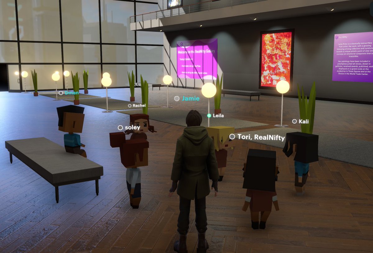 😍RealNifty had the pleasure of hosting a stunning #metaverse event yesterday featuring #artist <a href="/leilapintonyc/">LeilaPinto.nft | SR 💎| Art Basel Miami |</a>, who showcased her 'Exuberance' collection at our first exhibition. 

We are excited to share some pictures with you #ICYMI. The event was truly a remarkable