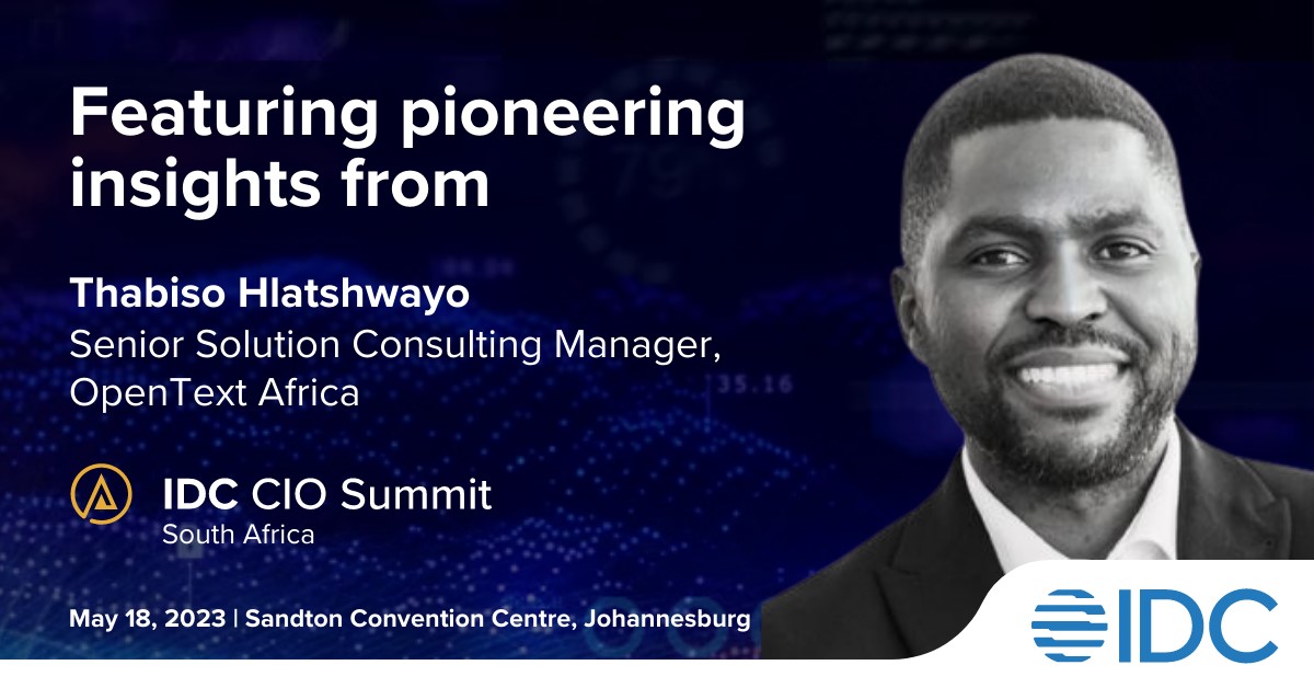 MicroFocusMEA's tweet photo. Register for the @IDC South Africa CIO Summit. We are delighted to be the platinum sponsor &amp; cannot wait to meet the world’s first human cyborg. @OpenText's Thabiso Hlatshwayo will share his expertise on mastering hybrid work. https://t.co/PGz29h01AL #IDCSACIO #IDC2023 #IDCMEA https://t.co/j2aW1SdQS9