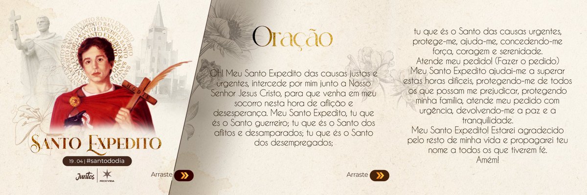 REDEVIDA's tweet photo. Reze e peça a intercessão de Santo Expedito 🙏
Que a bênção de Santo Expedito esteja com você sempre!
.
.
#santododia #santoexpedito #fé #causasimpossiveis #católicos https://t.co/FqkqO0imDs