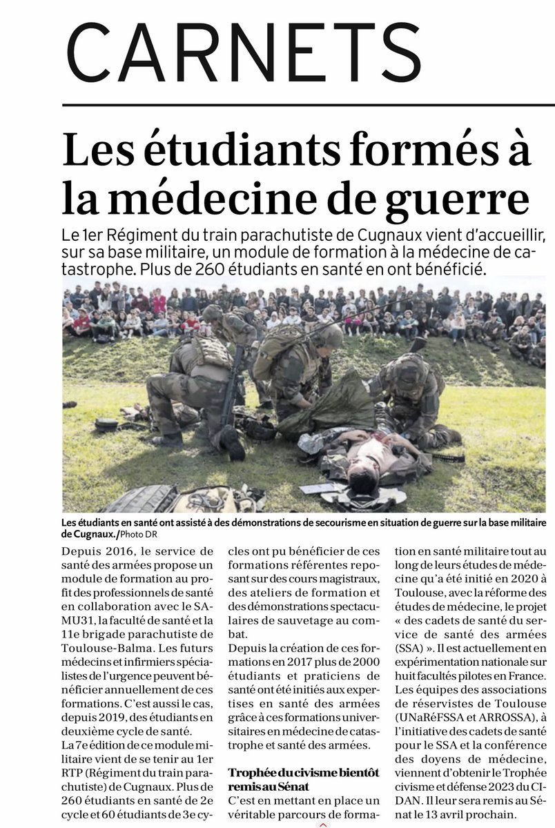 Durrieu9's tweet photo. 7eme module de médecine militaire inclus à la capacité de médecine de catastrophe du Samu31 et support des cadets de santé https://t.co/bQHUTF8JbO