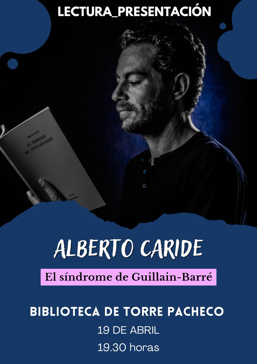Pues hoy, si queréis, nos vemos a las 19.30 horas en la #BibliotecadeTorrePacheco

<a href="/Colecc_Sudeste/">Cᴏʟᴇᴄᴄɪóɴ Sᴜᴅᴇsᴛᴇ</a> 
<a href="/ed_balduque/">Balduque</a> 
#ElSíndromedeGuillainBarré