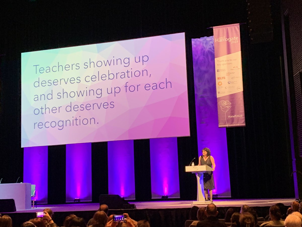 #iatefl2023 Divya Madvahan: teachers are peers, friends, mentors, cheerleaders, underdogs but, vitally, go-the-extra-milers.