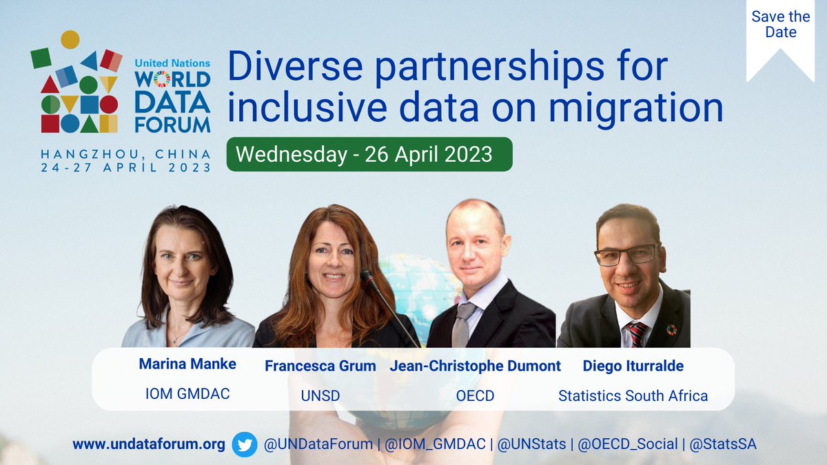 UNMigrationData's tweet photo. 📌#SaveTheDate

Join our panel discussion at the #UNDataForum on 26 April!

📊Learn about diverse partnerships for inclusive #migrationdata and how we can ensure a sustainable and equitable future for all. 🌐🌎🌍

See the programme here https://t.co/mqZFBx7k63
@UNDataForum https://t.co/sWlJ9MiHdZ