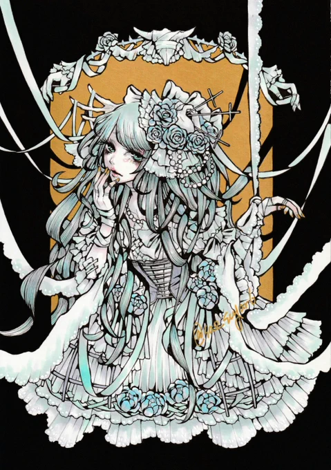 再掲(2021年)レェスとコルセットがテーマの企画展に参加させて頂いた時の作品。 