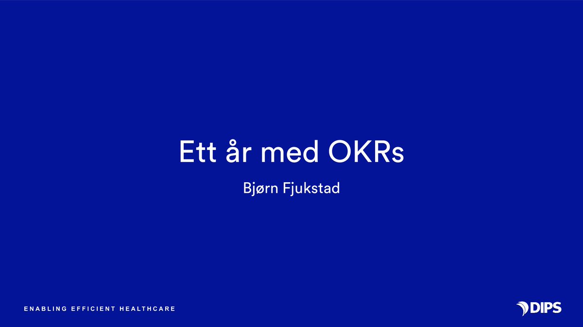 Internkonferanse i @DIPSASA i dag! Snakker om vårt første år med OKRs senere i dag ✌️