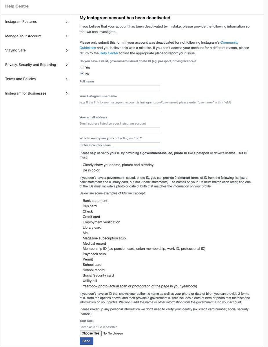 HKrauser's tweet photo. @instagram wow, seriously! Now you want to attach our ID to our accounts, this is next level bullshit. Guess I'll stick to Twitter &amp; Tik Tok https://t.co/s9GrHc5F5l