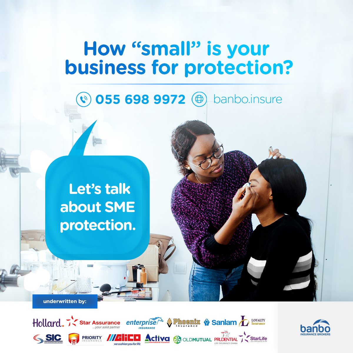 Did you know you can protect your business no matter how “small” it is?​

From the very start, we ensure you understand your risks and provide you with the peace of mind you truly deserve​.

#InsuranceAdvocate #Banbo #HassleFree #insurance #motorinsurance #ChooseBanbo