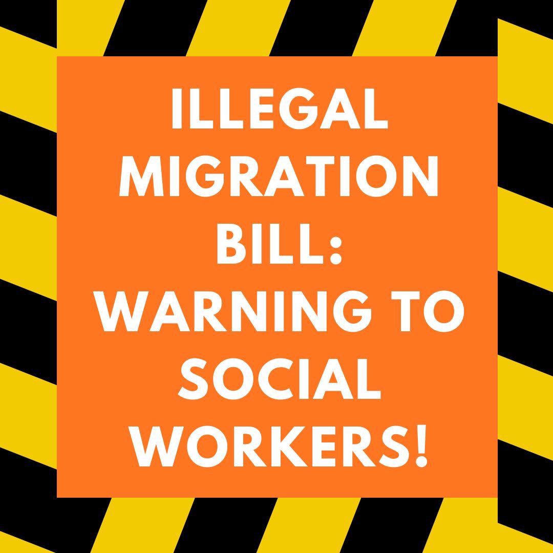 SocialWorkersWB's tweet photo. WARNING TO SOCIAL WORKERS!

We have significant concerns about the Illegal Migration Bill and the impact it will have on children who are seeking asylum in the UK https://t.co/FV95TJsbao