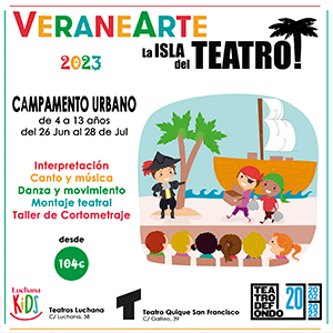 teatrodefondo's tweet photo. ATENCIÓN! Abiertas las inscripciones para la 6 Edición de nuestro #Veranearte #LaIslaDelTeatro en @TeatrosLuchana y @teatroQSF
Si tienes peques entre 4 y 13 años y les gusta el teatro, la música, el cine... a correr que los grupos se llenan!
👇🌟
https://t.co/r5PviqaU8b https://t.co/O05MQa2P33