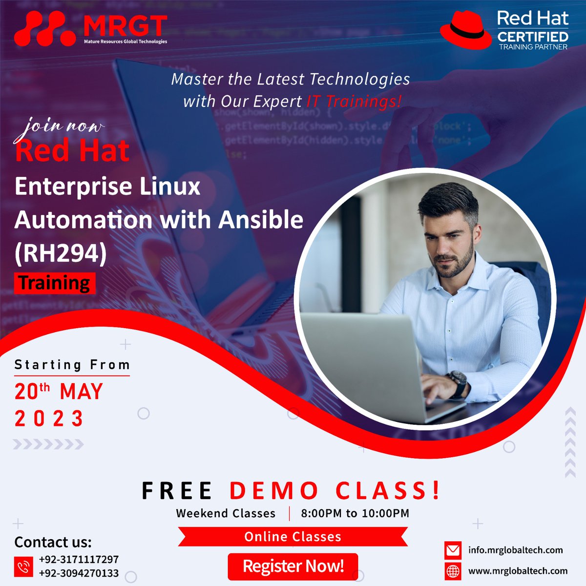 Announcing MRGT Red Hat Enterprise Linux Automation With Ansible (RH294) Training

Click the link to Register for this Training
us06web.zoom.us/meeting/regist…

#Mrgt #training #redhat #redhatlinux #redhatopenshift #RedhatCertification #redhattraining #RedHatpartner #automation #ansible