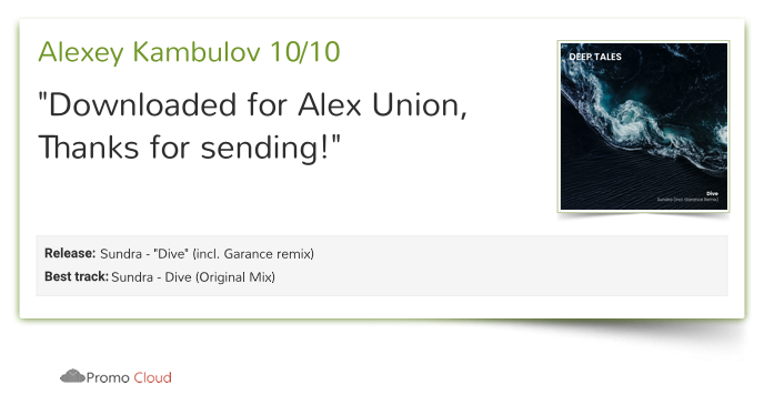 deep_tales_ofc's tweet photo. Alexey Kambulov reviewed Sundra - "Dive" (incl. Garance remix). 10/10 https://t.co/q6hJE40URQ