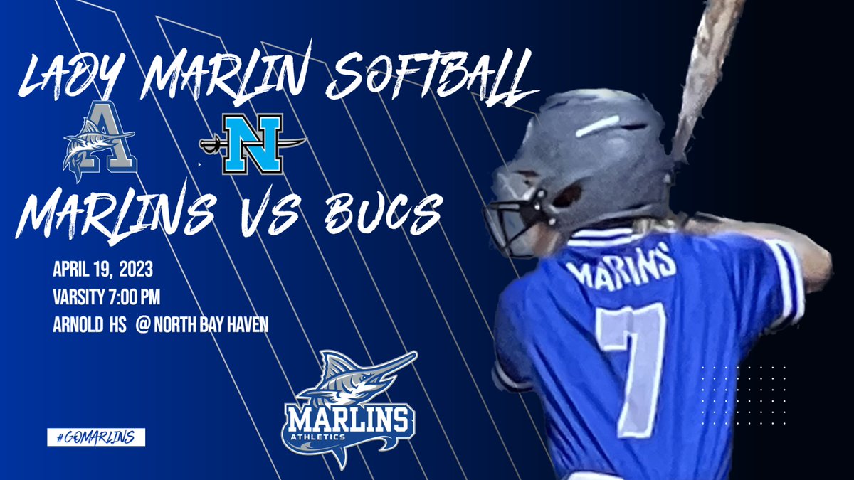 AHS_MARLINS's tweet image. Lady Marlin Softball travels to North Bay Haven.  JV plays at 5 pm, Varsity at 7.  Let's #GoMarlins