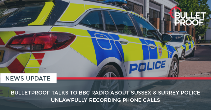 bulletproofsec's tweet photo. Sussex &amp; Surrey Police officially reprimanded by the ICO for unlawfully recording 200,000 phone calls. Bulletproof's @nicky_whiting  spoke to @BBCSussex  about what this means. Listen on BBC Sounds - jump to 3hrs 10mins
https://t.co/R695CAdBrO

#bulletproofcyber #cybersecurity https://t.co/wUpme9AIql