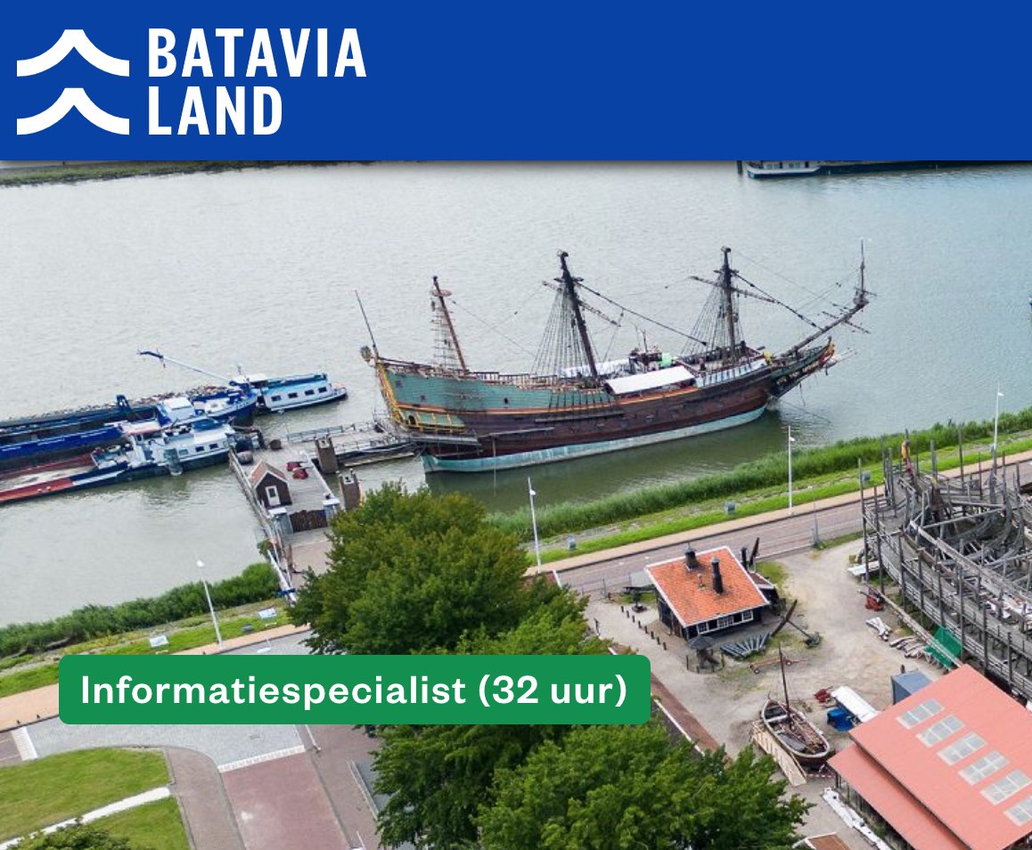 @NetwerkDigitaalErfgoed@mastodon.nl (@digitaalerfgoed) on Twitter photo Vacature-alert! <a href="/Batavialand/">Museum Batavialand</a> doet mee aan het NDE en wil het Flevolandse erfgoed ook digitaal zo goed mogelijk bij gebruikers brengen en verbinden met andere collecties. Om het team te versterken zoeken ze een informatiespecialist batavialand.nl/vacatures/info… Vacature-alert! <a href="/Batavialand/">Museum Batavialand</a> doet mee aan het NDE en wil het Flevolandse erfgoed ook digitaal zo goed mogelijk bij gebruikers brengen en verbinden met andere collecties. Om het team te versterken zoeken ze een informatiespecialist batavialand.nl/vacatures/info…