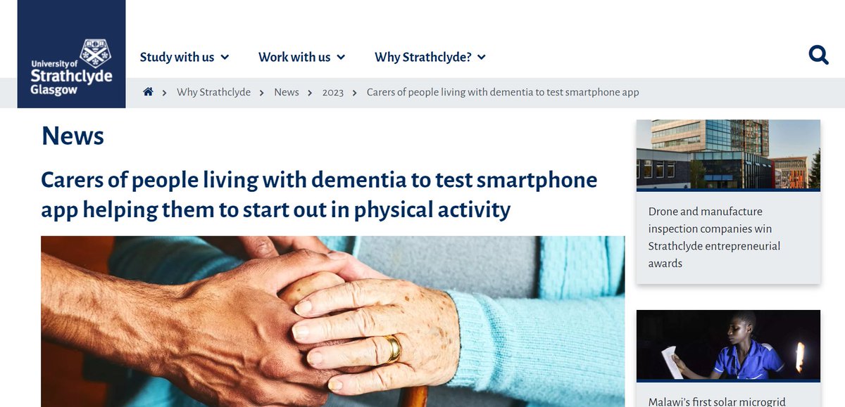 carefitstudy strathclyde (@carefit_study) on Twitter photo We have launched <a href="/carefit_study/">carefitstudy strathclyde</a> testing a physical activity app for carers of people with dementia. Thank you to our collaborators <a href="/CarersScotland/">Carers Scotland</a> and <a href="/alzscot/">Alzheimer Scotland</a> for your ongoing support. Check out the press release at the link below. <a href="/UniStrathclyde/">University of Strathclyde</a>
strath.ac.uk/whystrathclyde… We have launched <a href="/carefit_study/">carefitstudy strathclyde</a> testing a physical activity app for carers of people with dementia. Thank you to our collaborators <a href="/CarersScotland/">Carers Scotland</a> and <a href="/alzscot/">Alzheimer Scotland</a> for your ongoing support. Check out the press release at the link below. <a href="/UniStrathclyde/">University of Strathclyde</a>
strath.ac.uk/whystrathclyde…