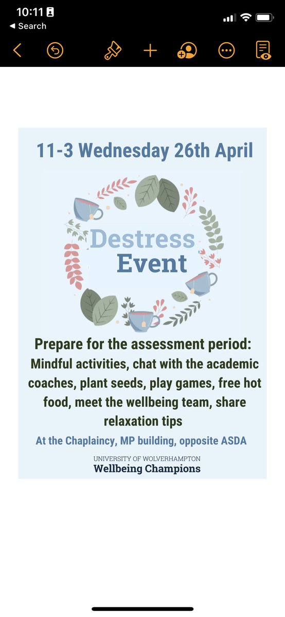 Destress event🧘‍♀️🧘‍♂️
.
Next Wednesday from 11-3pm in the chaplaincy -the academic coaches @coacheskitchenwlv @fseac and <a href="/wlvuniwellbeing/">Wlvuniwellbeing</a> will be hosting a Destress event in the chaplaincy! 

Make sure to come along✨
