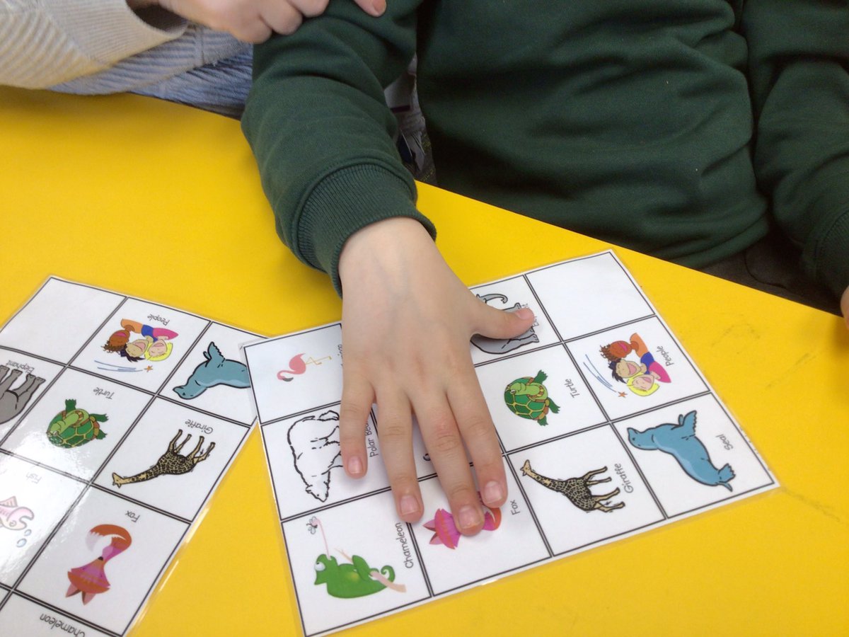 wyndclf's tweet photo. This morning in the Hive we listened carefully to descriptions of the animals that the mixed up chameleon saw at the zoo, then we found the matching animal on our picture mat. #WPSHIVE #stories #ericcarle #resourcebase https://t.co/QC5PGapTr9