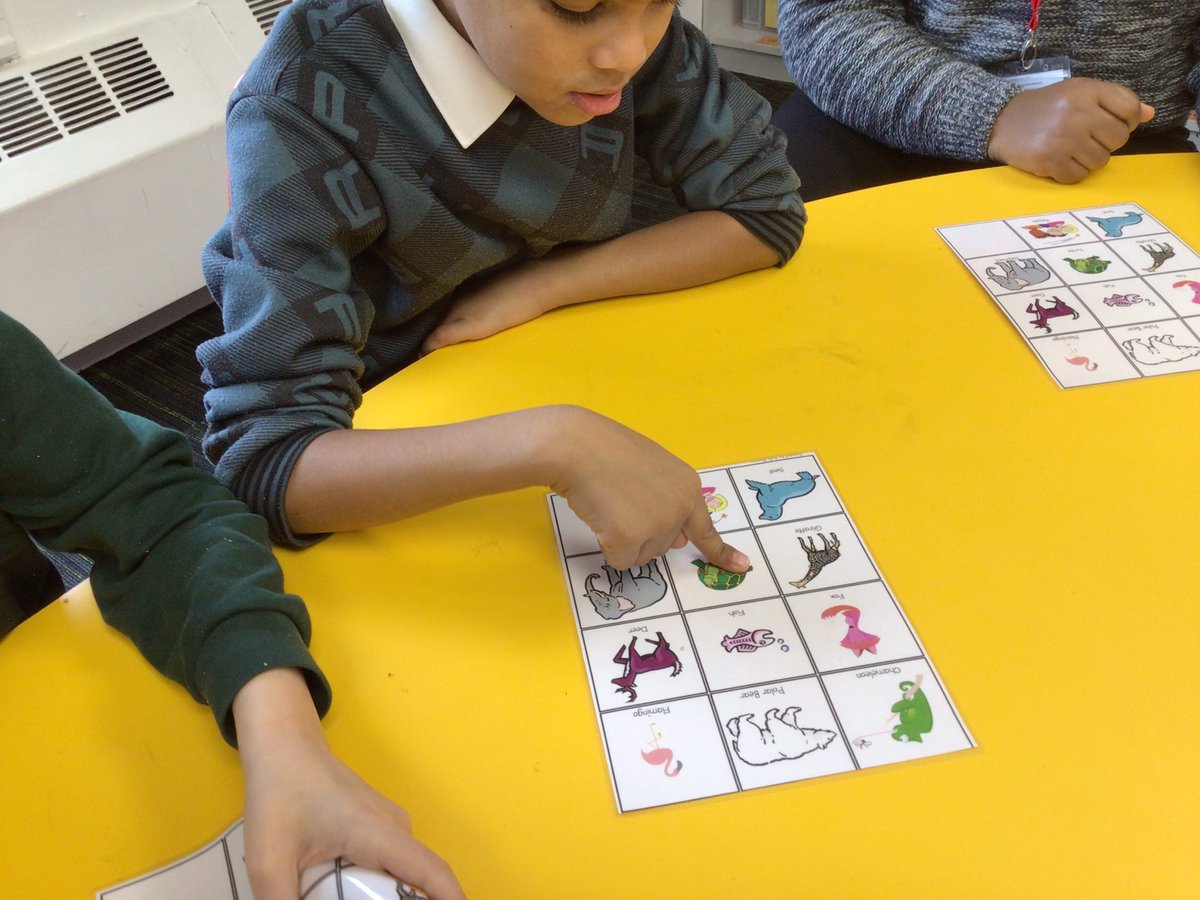 wyndclf's tweet photo. This morning in the Hive we listened carefully to descriptions of the animals that the mixed up chameleon saw at the zoo, then we found the matching animal on our picture mat. #WPSHIVE #stories #ericcarle #resourcebase https://t.co/QC5PGapTr9