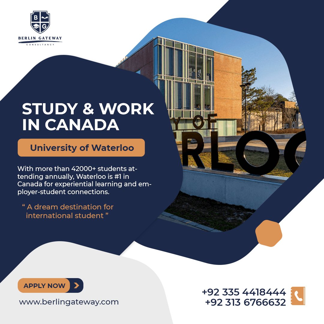 BerlinGateway's tweet photo. A dream destination for international student
Study &amp; Work In Canada
🔶University of Waterloo
🔶With more than 42000+ students attending 
🌐https://t.co/JOUM0sweRB
#canada #studyincanada #studyincanada🇨🇦 #StudyinCanadawithoutIELTS #studyincanadawithoutielts https://t.co/OSi8TyxhN4