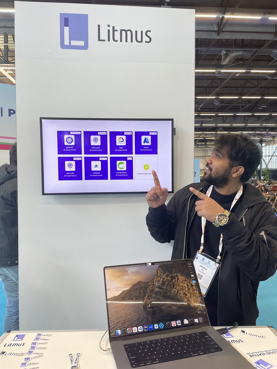 prithvi137's tweet photo. Come drop by the @LitmusChaos booth in the Project Pavilion if you are at #KubeCon2023 #KubeCon

Let’s chat about Chaos Engineering https://t.co/LCDwcCM8Ee