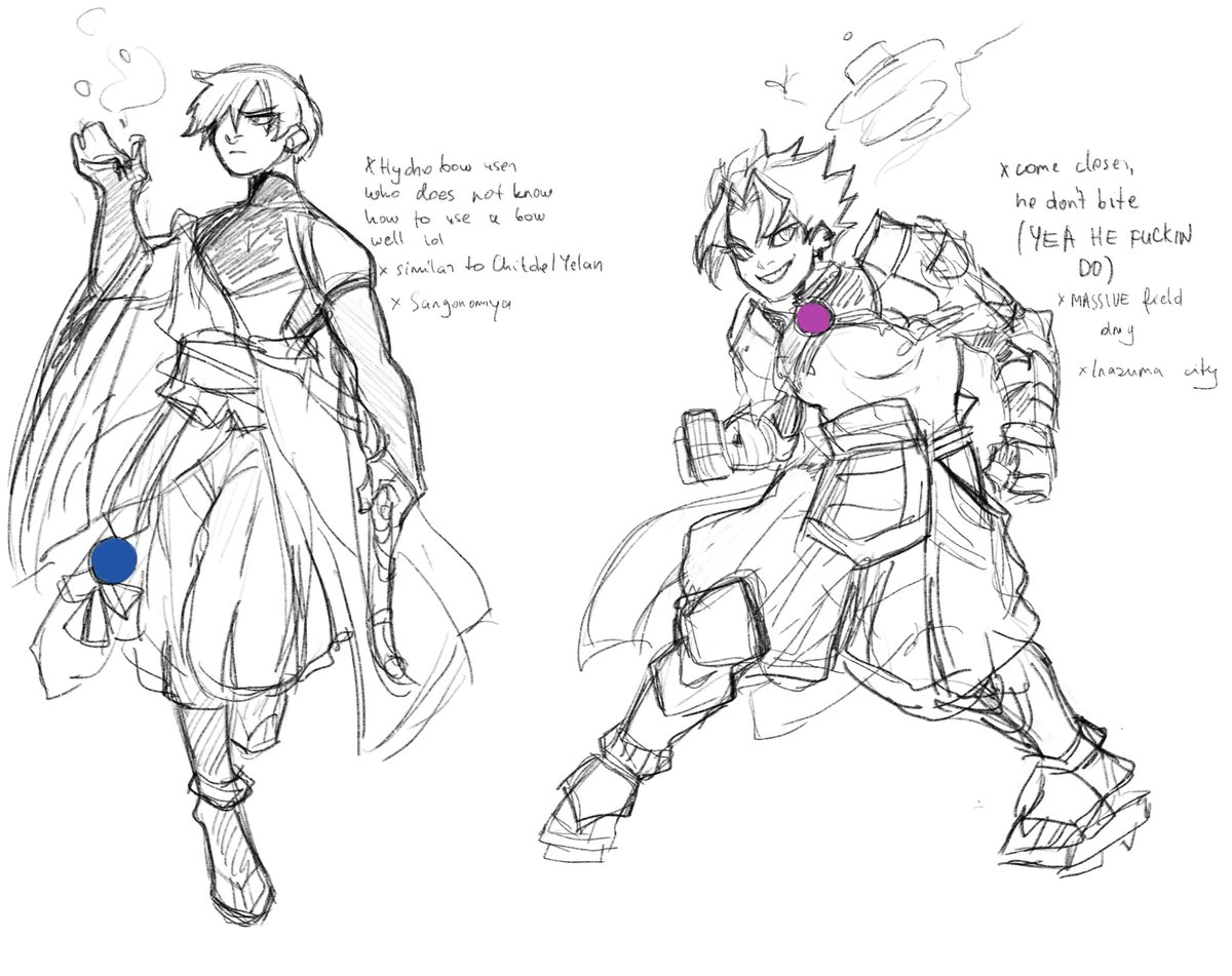 ybbshieru's tweet photo. shieru u cant just make a genshin au with every one of ur hyperfixations——YES I CAN 
super quick also i hate drawing details but heres a VAGUE idea https://t.co/JEooiI9jnN