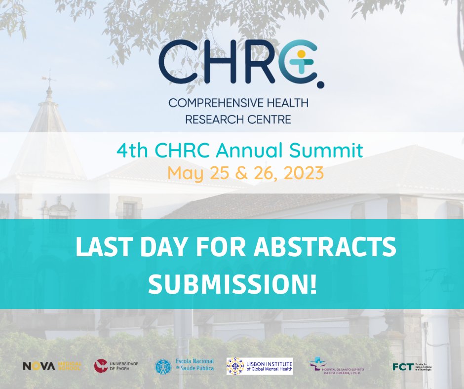 CHRC_Centre's tweet photo. LAST CALL for Abstracts Submission for the 4th CHRC Annual Summit! 📣
👉https://t.co/JISLNLvMMA
P.S - Exclusive to CHRC members
#chrcsummit https://t.co/PRatraPqnU