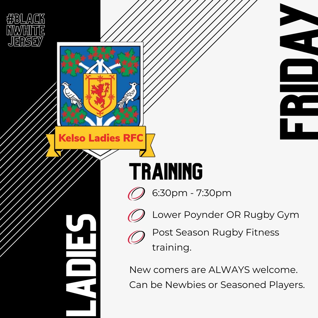 LETS GO LADIES - LETS GO

Training is on - Crappy week? Burn it off before the weekend....
#BePartOfSomethingGreat #asone #letsgo #rugbyforall #BlacknWhiteJersey